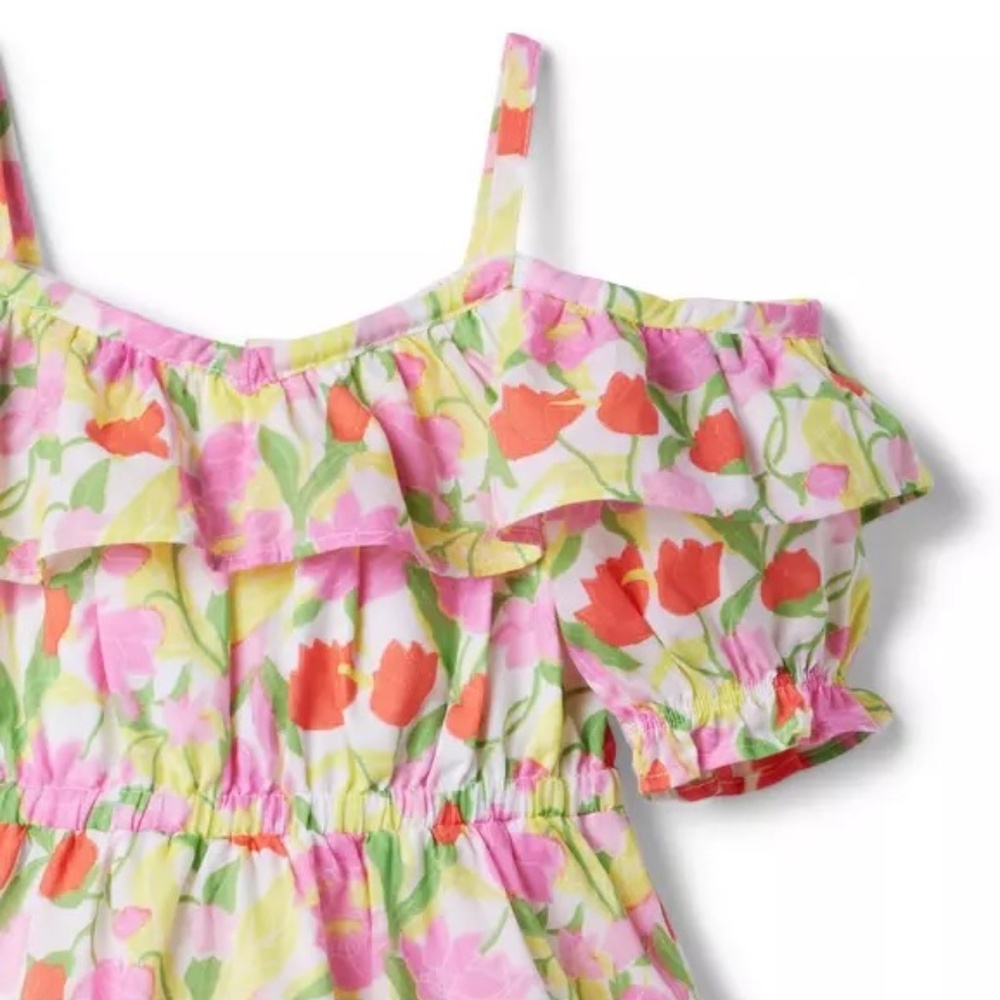 Janie and Jack Floral Cold Shoulder Dress Size 6